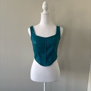 Sincerely Jules Teal Corset Crop Top